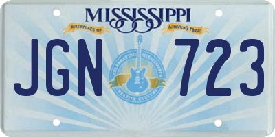 MS license plate JGN723