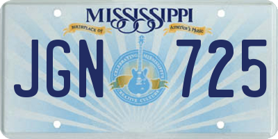 MS license plate JGN725
