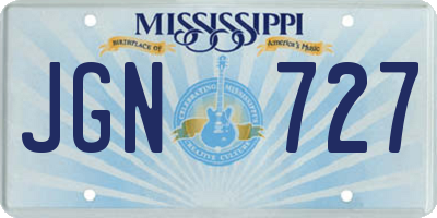 MS license plate JGN727