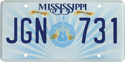 MS license plate JGN731