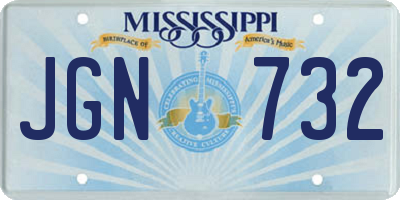 MS license plate JGN732
