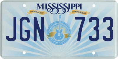 MS license plate JGN733