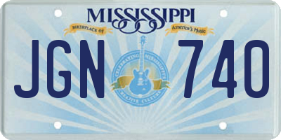 MS license plate JGN740