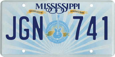 MS license plate JGN741
