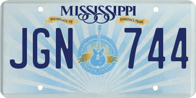 MS license plate JGN744