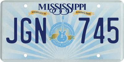 MS license plate JGN745