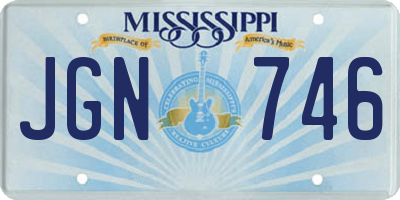 MS license plate JGN746