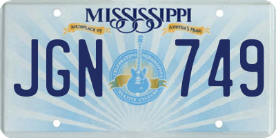MS license plate JGN749
