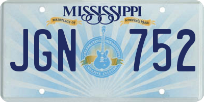 MS license plate JGN752