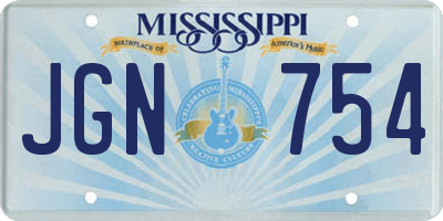 MS license plate JGN754