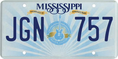 MS license plate JGN757