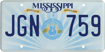 MS license plate JGN759