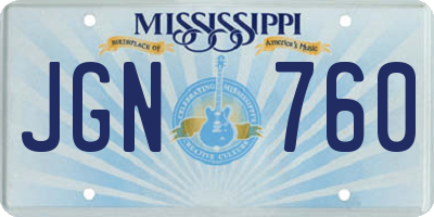 MS license plate JGN760