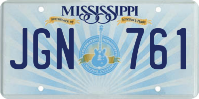 MS license plate JGN761