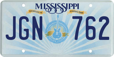 MS license plate JGN762