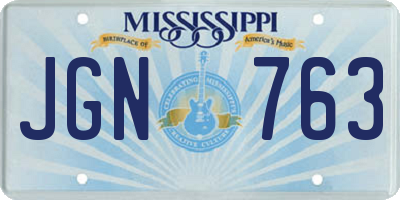 MS license plate JGN763