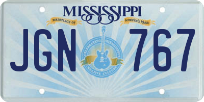 MS license plate JGN767