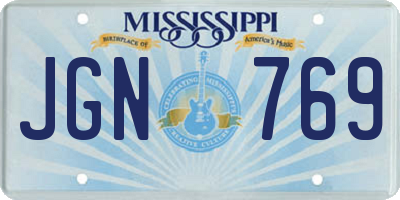 MS license plate JGN769