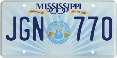 MS license plate JGN770
