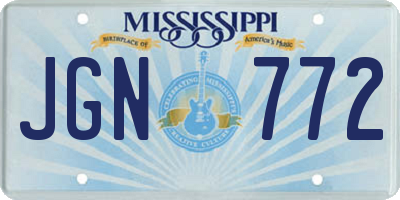 MS license plate JGN772
