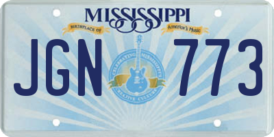 MS license plate JGN773