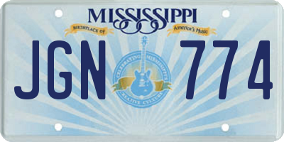 MS license plate JGN774