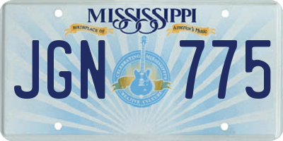 MS license plate JGN775