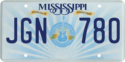 MS license plate JGN780