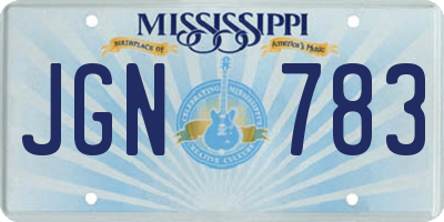 MS license plate JGN783