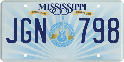 MS license plate JGN798
