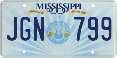 MS license plate JGN799