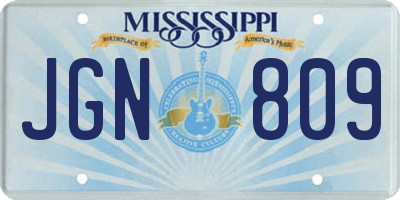 MS license plate JGN809