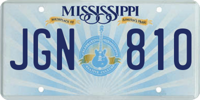 MS license plate JGN810