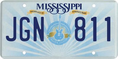 MS license plate JGN811