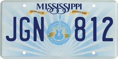 MS license plate JGN812