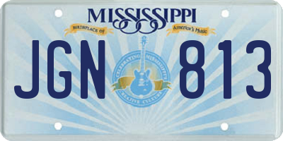 MS license plate JGN813