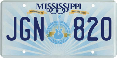 MS license plate JGN820