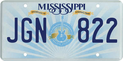 MS license plate JGN822