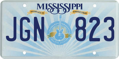 MS license plate JGN823
