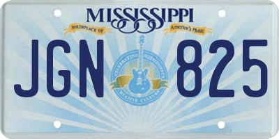 MS license plate JGN825