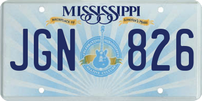 MS license plate JGN826