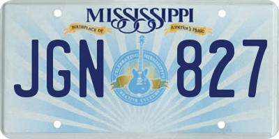 MS license plate JGN827
