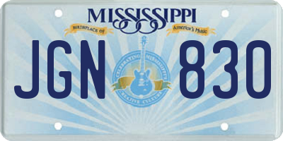 MS license plate JGN830