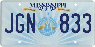 MS license plate JGN833