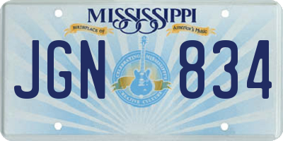MS license plate JGN834