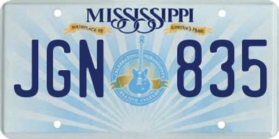 MS license plate JGN835