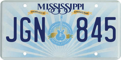 MS license plate JGN845