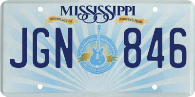 MS license plate JGN846