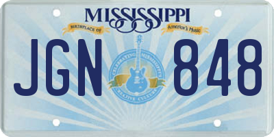 MS license plate JGN848
