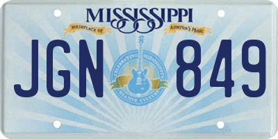 MS license plate JGN849